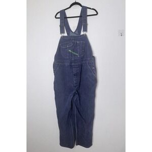 Key Imperial Denim Bib Overalls Mens Sz 44x32 Dark Wash Carpenter Workwear Farm